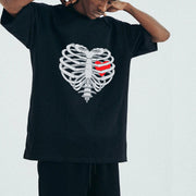 Love Skull Funny Print T-shirt