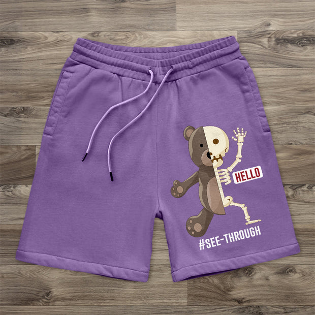 Bear Pattern Casual Street Shorts