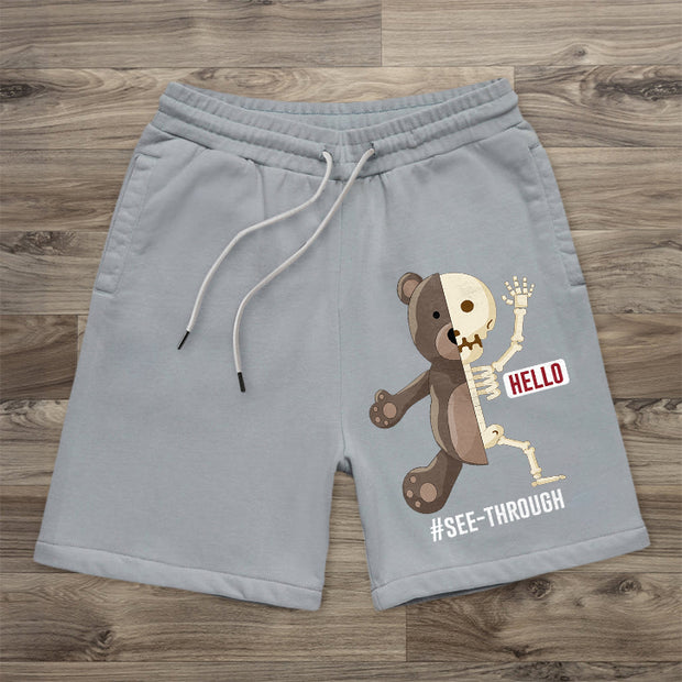 Bear Pattern Casual Street Shorts