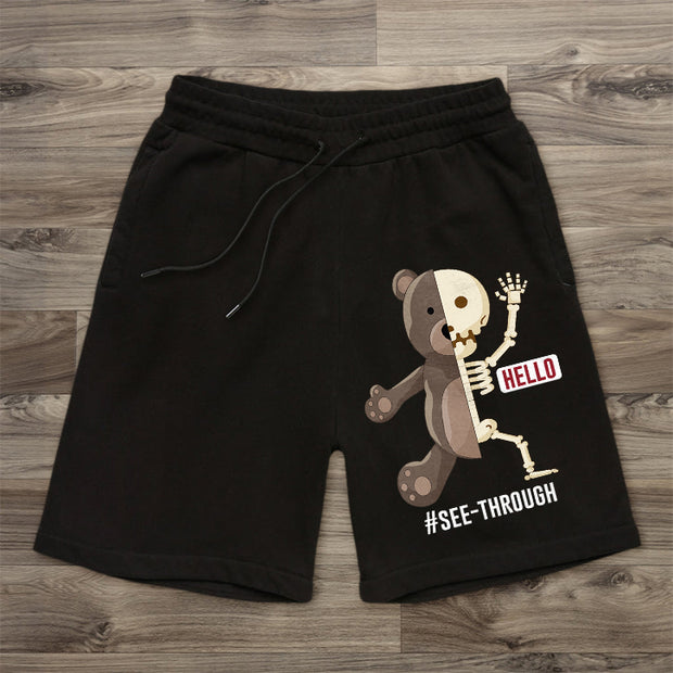 Bear Pattern Casual Street Shorts