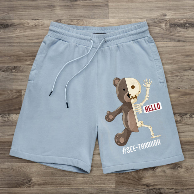 Bear Pattern Casual Street Shorts