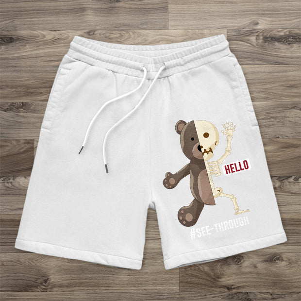 Bear Pattern Casual Street Shorts