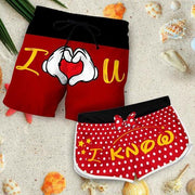 Couples suit men I love you shorts