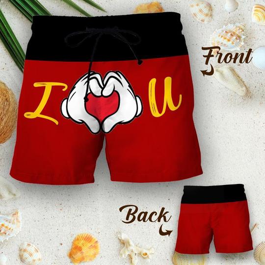 Couples suit men I love you shorts