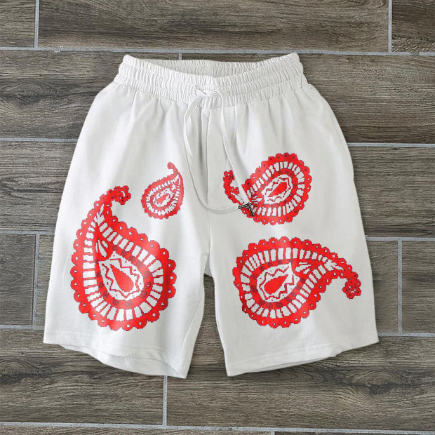 Fashion contrast print shorts