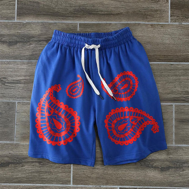 Fashion contrast print shorts