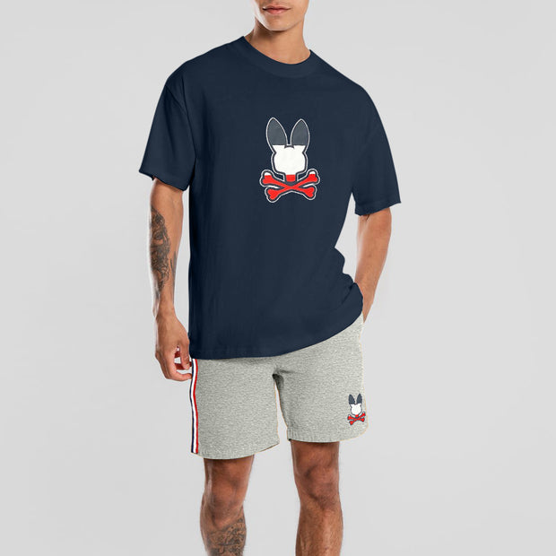 Personalized printing casual men's short-sleeved shorts suit