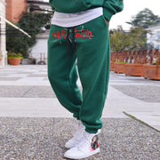 Street style loose personality letter printed sports trousers