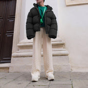 Stand-up collar casual loose all-match quilted jacket