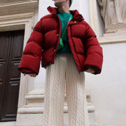 Stand-up collar casual loose all-match quilted jacket