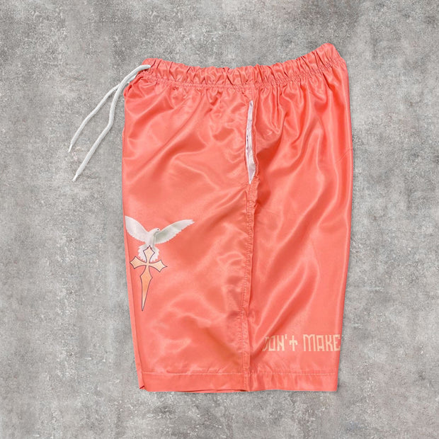 Statement angel print tracksuit shorts