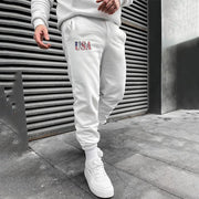 Casual Letter Print Belted Pants