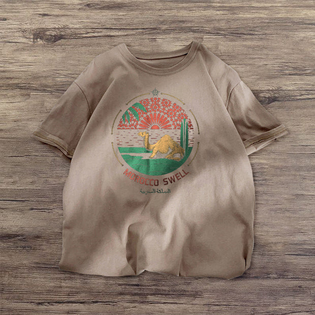 Street style printed short-sleeved T-shirt