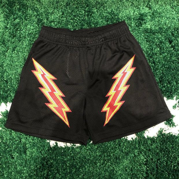 Lightning print track shorts
