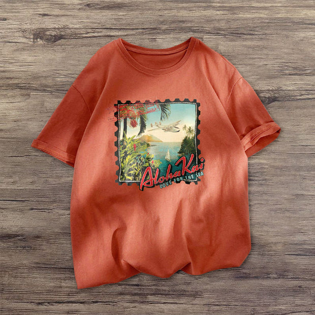 Retro street style short-sleeved T-shirt