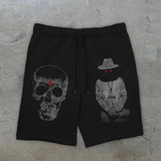 Spoof skulls are retro street shorts