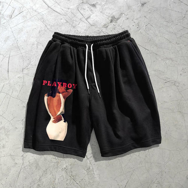 Fashion trend printing casual loose sports shorts