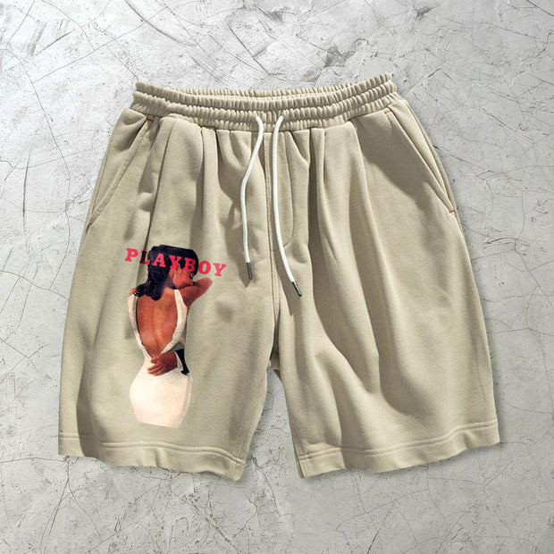 Fashion trend printing casual loose sports shorts