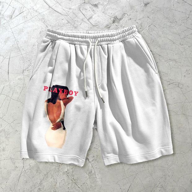 Fashion trend printing casual loose sports shorts