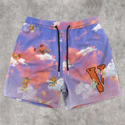 Tie-Dye Angel Trendy Mesh Shorts