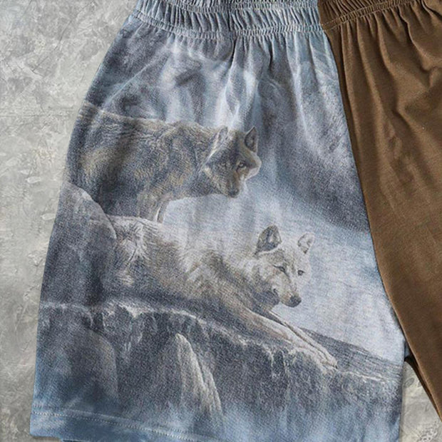 Personalized retro print men's shorts