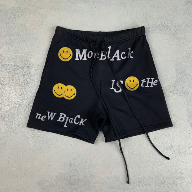 Street style retro print casual shorts