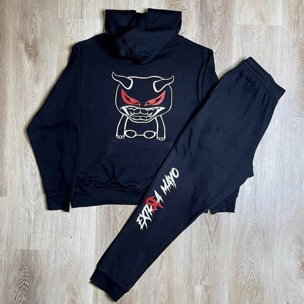 Personalized print fashion long sleeve trousers Set
