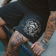 skull print track shorts