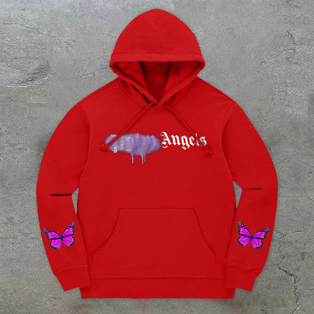 Angel Butterfly Statement Long Sleeve Hoodie