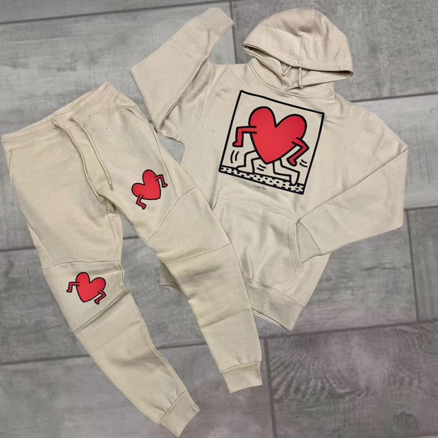 Walking love leisure street sports home plus velvet suit