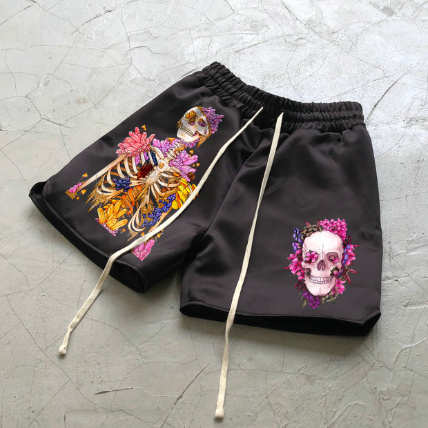 Trendy Skull Art Street Shorts