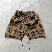 Duplex butterfly print street shorts