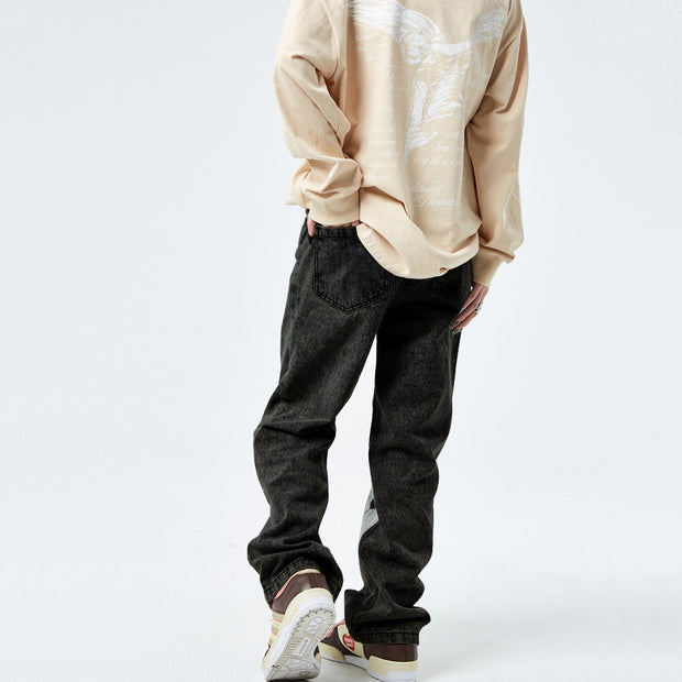 Skull Fashion Print Straight Hip Hop Jeans