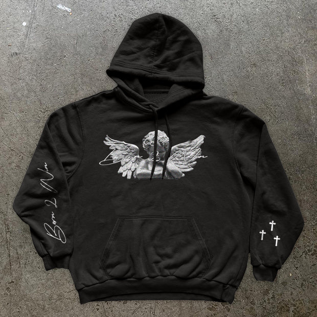 Retro Angel Tide Street Long Sleeve Hoodie