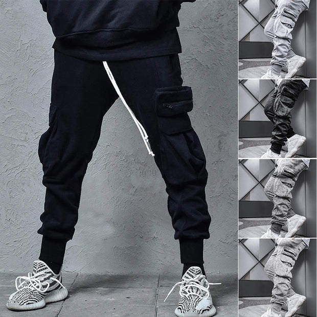 Overalls men's autumn and winter new sports and leisure multi-pocket hip-hop high street trousers men