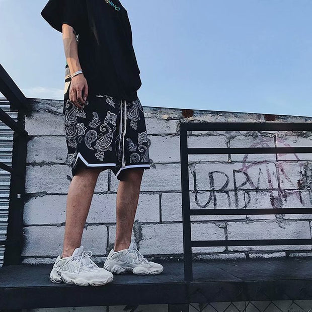 Cashew flower sports five-point pants