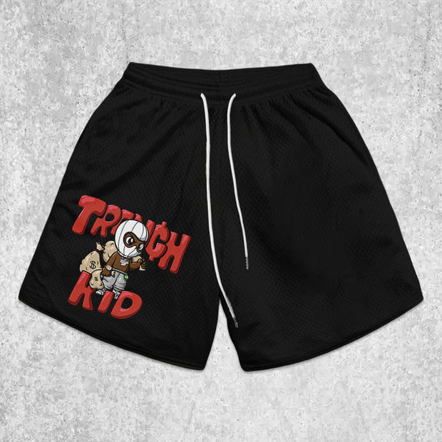 Money Graphic Mesh Shorts