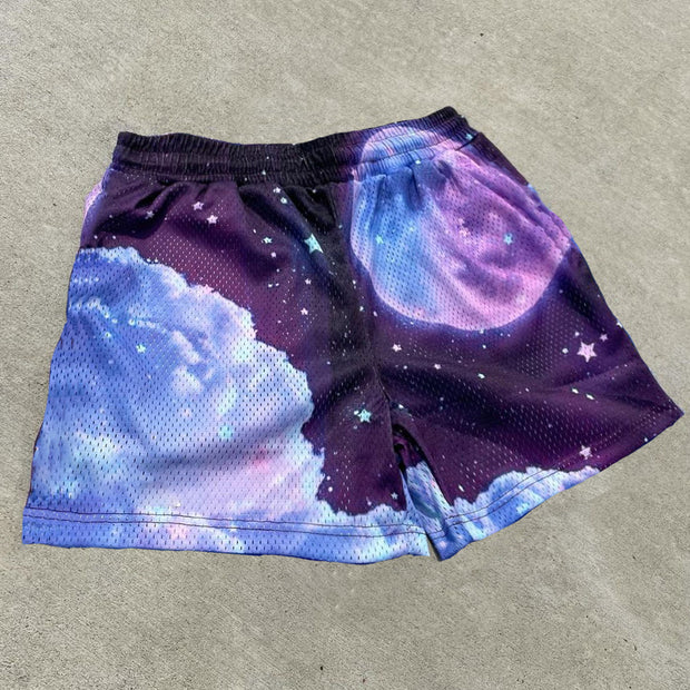Retro Hip Hop Fashion Street Mesh Shorts