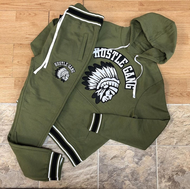 Casual hooded pullover sweater suit