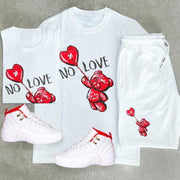 No love casual short sleeve suit
