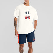 Casual printed men's short-sleeved shorts suit
