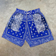 Blue bandana print shorts