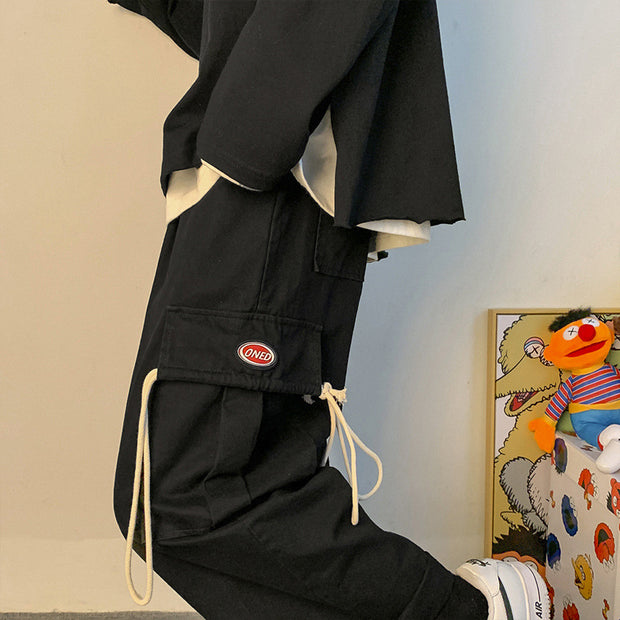 Tooling trend loose straight-leg casual pants