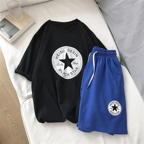 Sports suit Hong Kong style loose short-sleeved t-shirt trendy shorts
