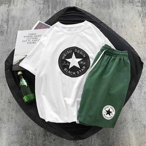 Sports suit Hong Kong style loose short-sleeved t-shirt trendy shorts