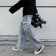 Retro street style print fashion trousers jeans