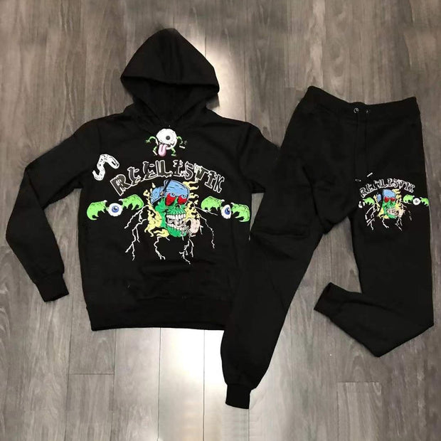 Devil eyes casual street sports suit
