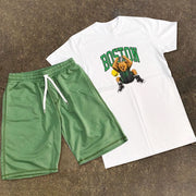 Personalized casual printed sports shorts suit