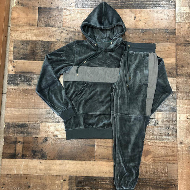 Casual hooded pullover velvet sweater suit