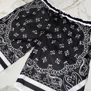 Street style cashew flower print beach shorts